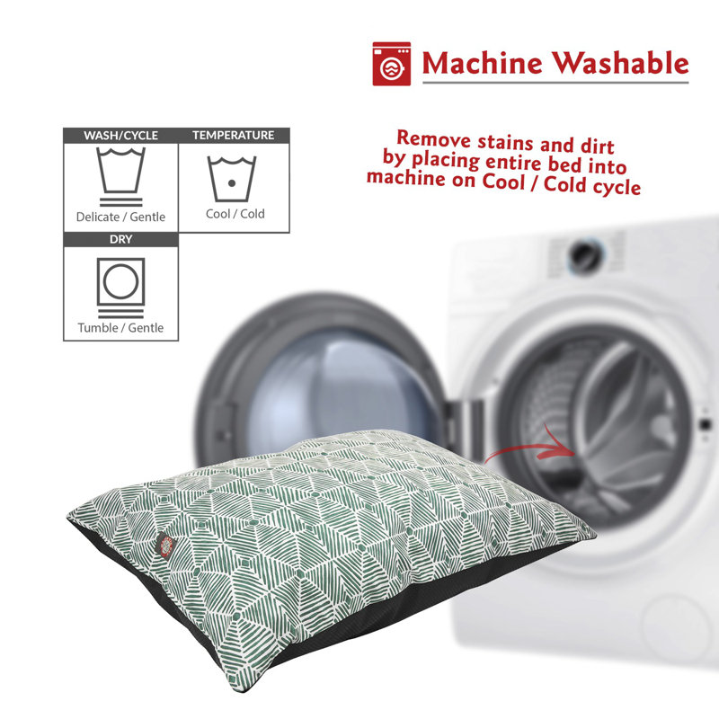 Coussin Charlie, Émeraude, Grand (l 46 po x P 35 po x H 4 po)