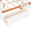 Lit superposé simple au-dessus d'un lit double avec tablettes éclairées à DEL, finition blanche, détails oranges, convient à un décor de chambre à coucher