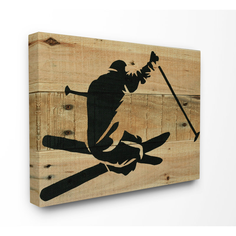 «Skier Decal» de Yara, impression, Toile tendue, H 30 po x l 40 po x P 1,5 po