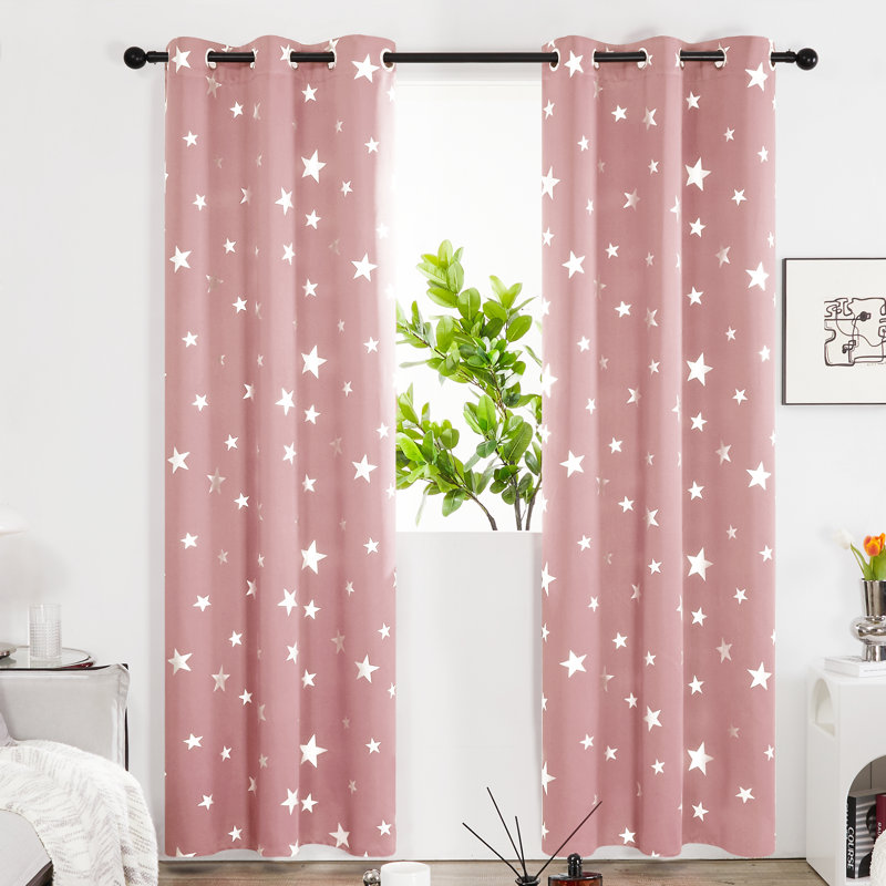Rideau en polyester, L 38 po x L 72 po, Rose corail
