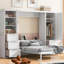 Lit escamotable grand format VARELON avec placard, tiroirs et tablettes-1531536748