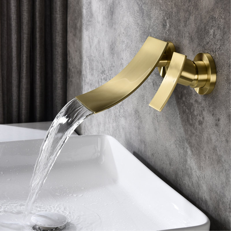 Luminaire de salle de bain mural doré - Débit d'eau fluide pour une baignoire luxueuse, Or brossé