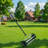 Heavy-Duty Rolling Lawn Aerator,Manual Push Rotary Spike Lawn Aeration Tool with 3-Piece Long Steel Handle for Yard & Garden Grass Soil Maintenance