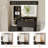 Makeup Vanity Desk with Mirror and Lights - 36" Vanity Table Set with 4 Drawers, Power Outlet, USB Ports, Stool, Dressing Table with 3 Lighting Color Adjustable Storage Shelves for Bedroom, Women-900075792