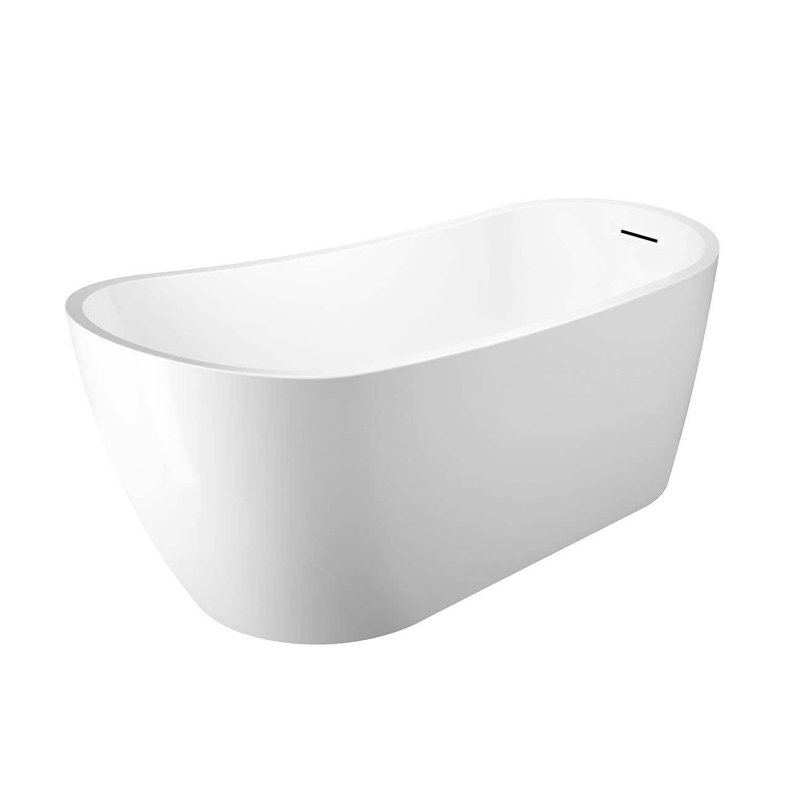 Julia 66'' x 28.37'' Soaking Acrylic Bathtub, White 