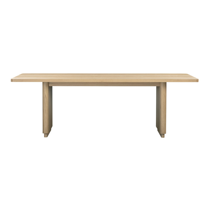 Round Off 88'' Solid Wood Dining Table, Oak