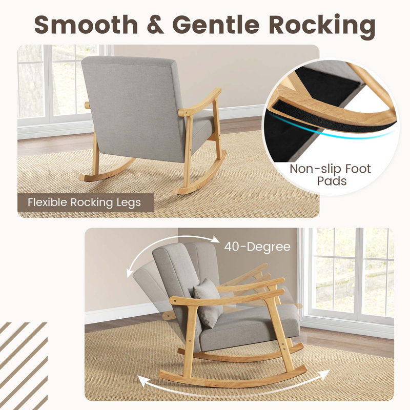 Chaise berçante en bois massif Kiren