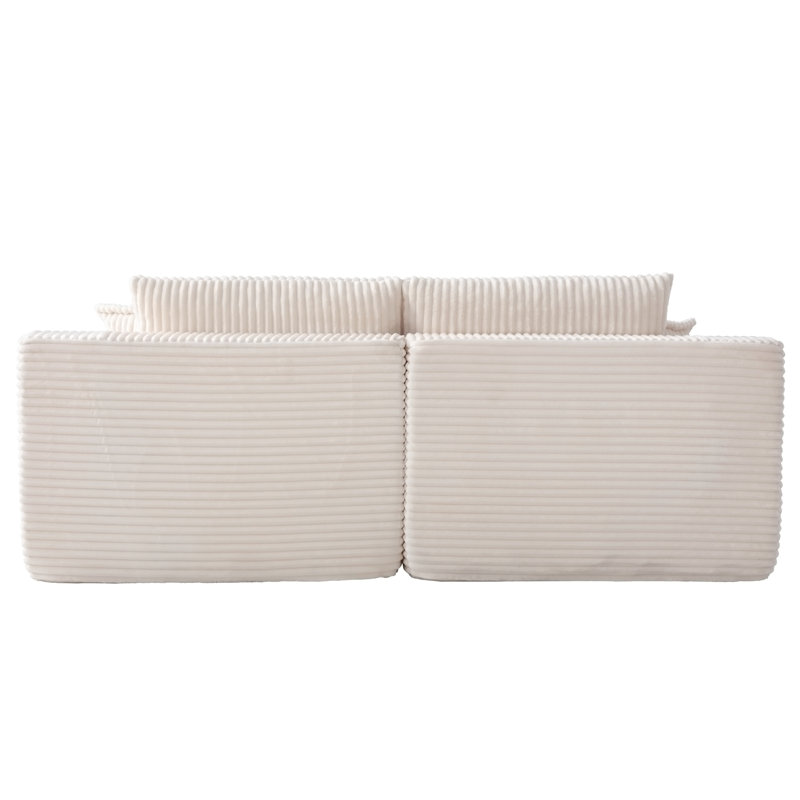 Chaise longue surdimensionnée de 83 po, Tissu blanc