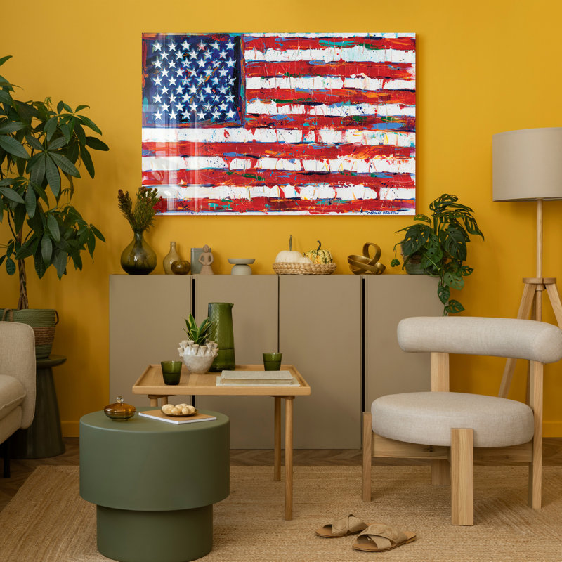 'Dramatic Stars & Stripes' Print on Glass