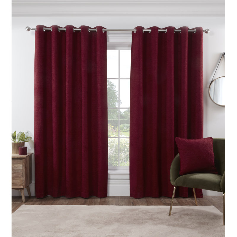 Buruk Room Darkening Curtain, Width 168 x Drop 183cm, Wine