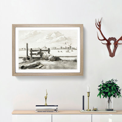 Field of Cows by Jean Bernard - Picture Frame Drawing Print