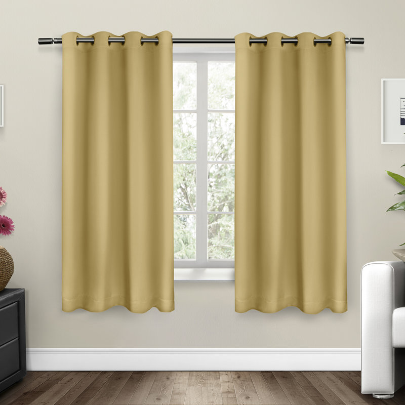 Mcmanus Room Darkening Thermal Grommet Curtain Panels (Set of 2), Sundress, 52" W x 63" L