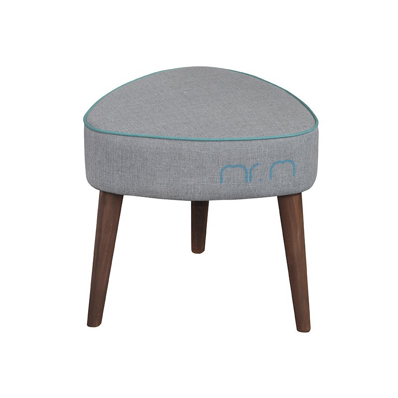 Manufactured Wood Accent Stool, Grey/Turquoise