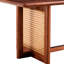 Table basse rectangulaire en bois massif noyer avec bande couleur noyer subtile