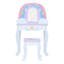  Teamson Kids Little Dreamer Rainbow Unicorn 2-pc. Wooden Vanity Table & Stool Set with Mirror and Storage Drawers