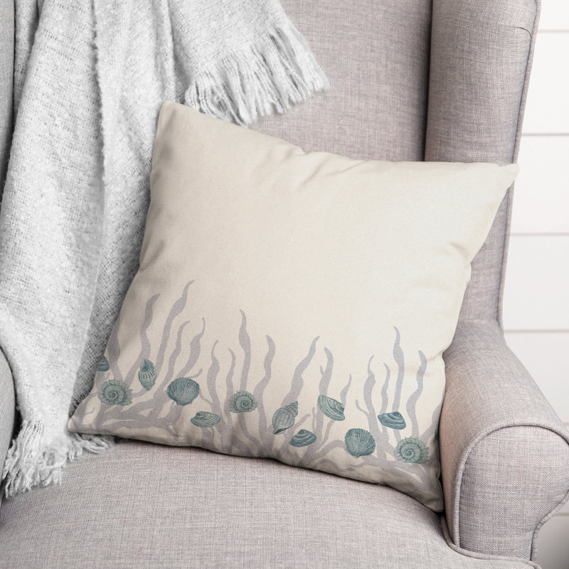 Reversible Throw Pillow, Blue/White