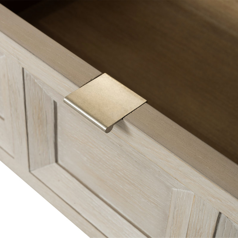 Schell 72" TV Stand with Cabinets and Drawers, Beige Wood