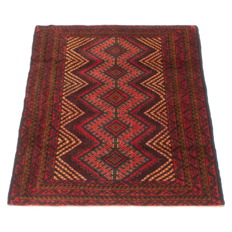 Tapis rouge nouvel âge en laine 2 pi 9 po x 4 pi 6 po One-of-a-Kind