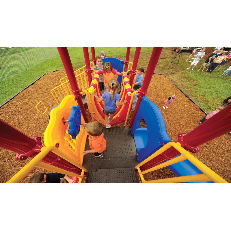 UPlay Today Big Sky Playground System, Playful (Red, Yellow and Blue)