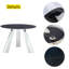 Ensemble de table de salle à manger 42 po avec 4 chaises en polyuréthane de luxe moderne, résistant aux taches, capacité de 350 lb (noir)-1476576647