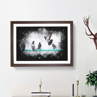 Pigeons - Picture Frame Graphic Art Print
