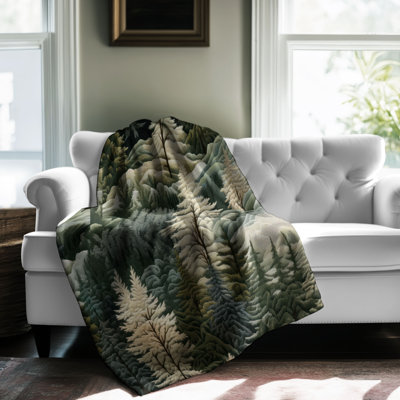 Evergreen Stitched Woods - 1 Piece Premium Sherpa Throw Blanket