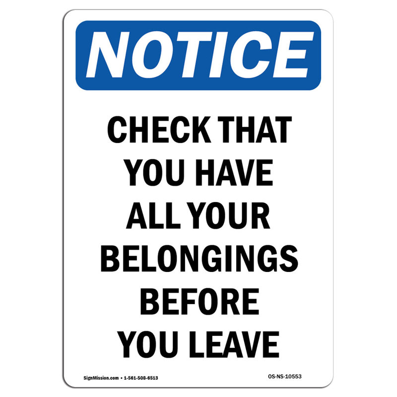 «Check That You Have All Your Belongings»