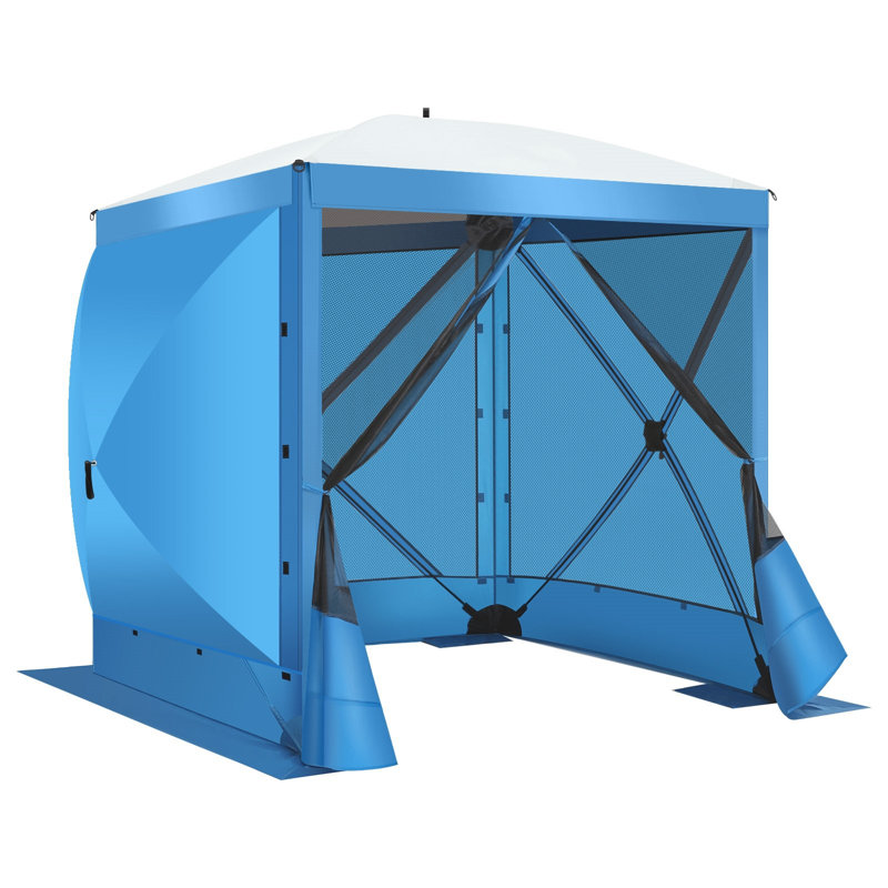 8x8 FT Pop up Gazebo Tent, Ez up Waterproof Screen Tent Screen House, Portable Outdoor Canopy, Blue