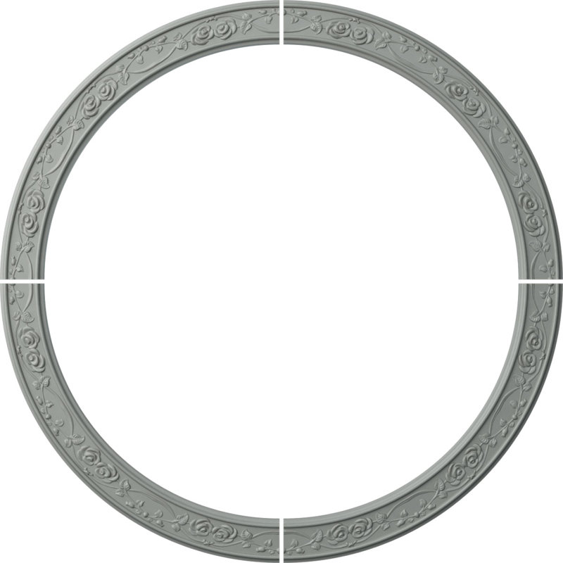 Ensemble d'anneaux de plafond à fleur 41 po x P 34 1/4 po x P 3 3/8 po x P 3/4 po, Paquet de 4 (forme un cercle complet)