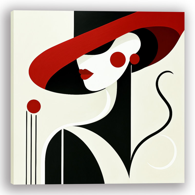 "Chic Noir Elegance" Wrapped Canvas Print, 20" H x 20" W