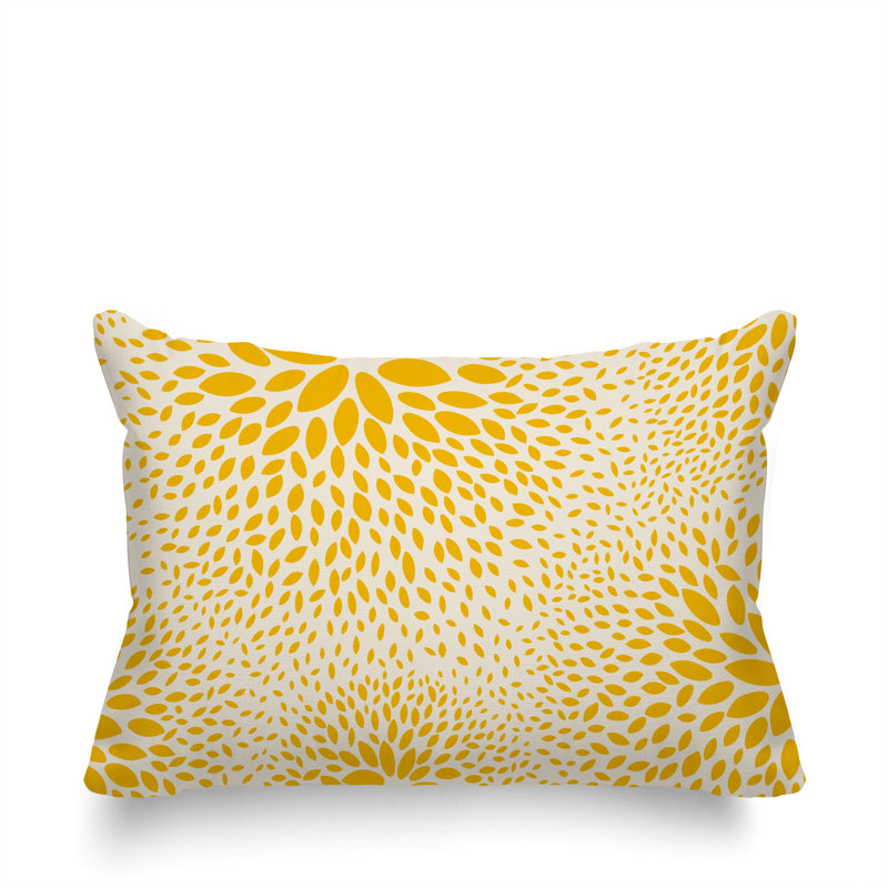 Bavaria Floral Outdoor Throw Pillow, Yellow/Cream
