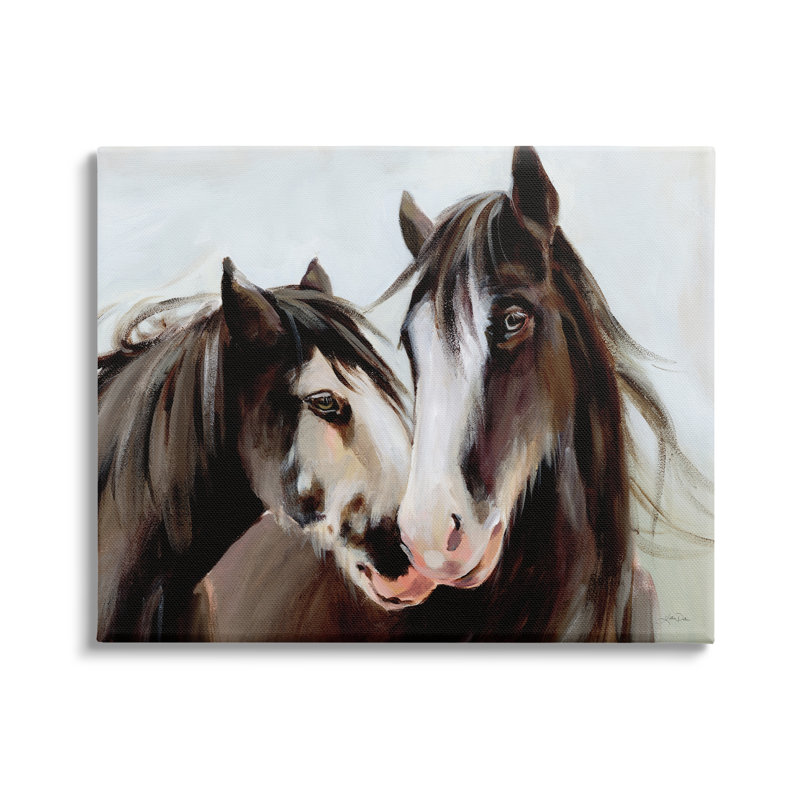"Stupell Industries", paire de chevaux bruns, art mural sur toile par Katrina Pete, H 30 po x l 40 po x P 1,5 po