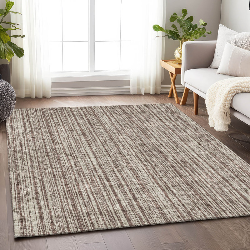 Premium Machine Washable Prisco Brown Rug, Rectangle 10' x 14'