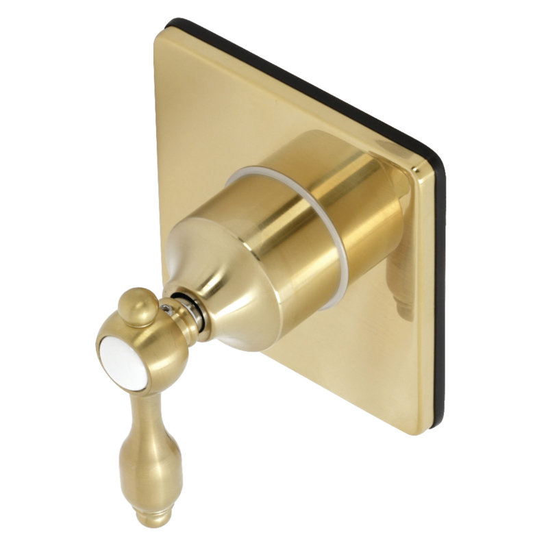 Kingston Brass Tudor Single-Handle Wall Mount Three-Way Diverter Valve with Trim Kit, Brushed Brass