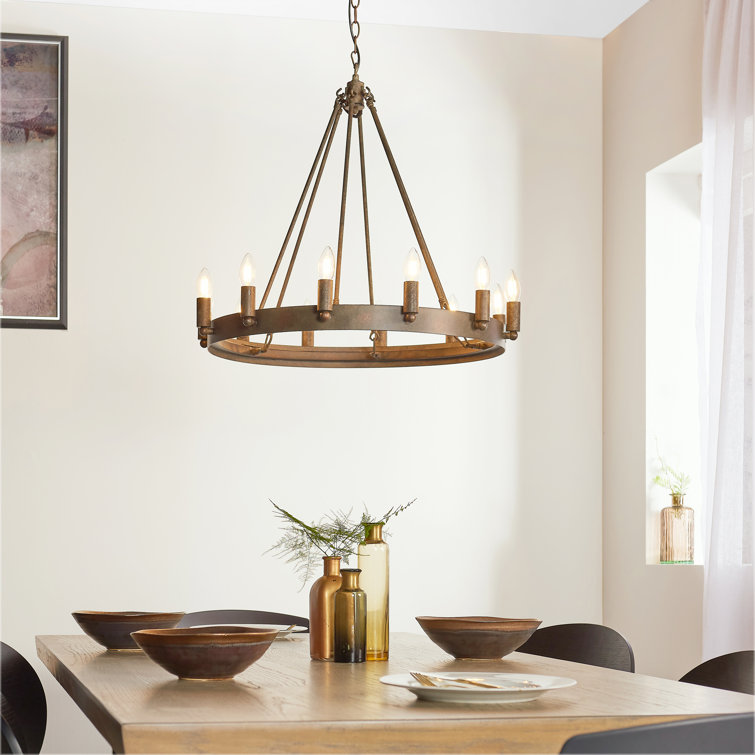 Dunstable 12-Light Wagon Wheel Chandelier