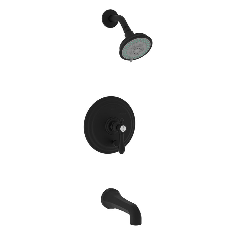 Balanced Pressure Tub & Shower Trim Set, Flat Black