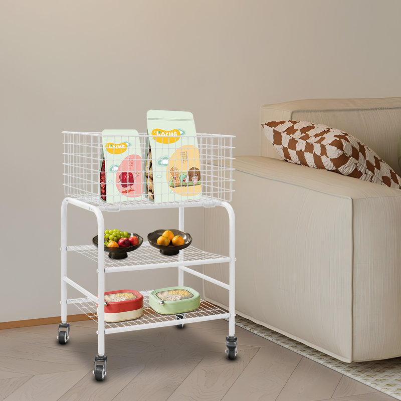 3 niveaux - Chariot de rangement pour vêtements, Blanc