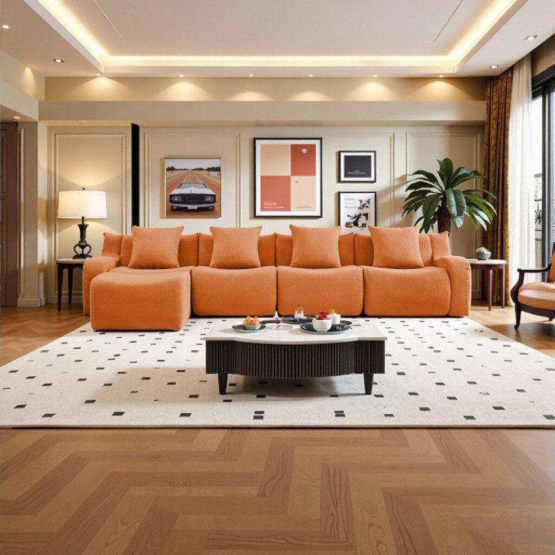 Canapé modulaire en L Dreamy, Orange