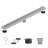 32 In. Stainless Steel Linear Shower Drain With Square Pattern Drain Cover-115114658