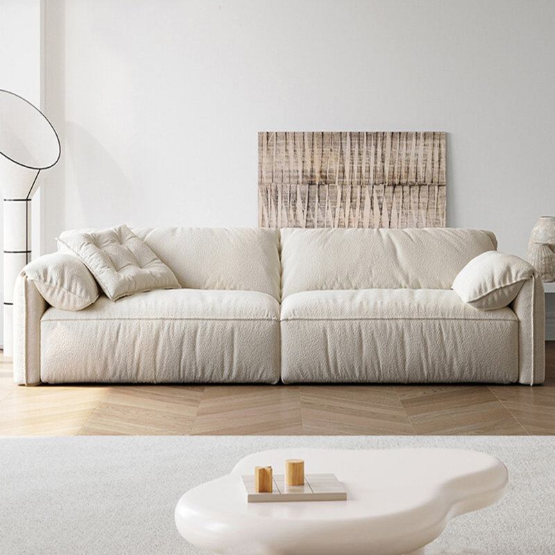 White Velvet Modular Sofa cushion couch