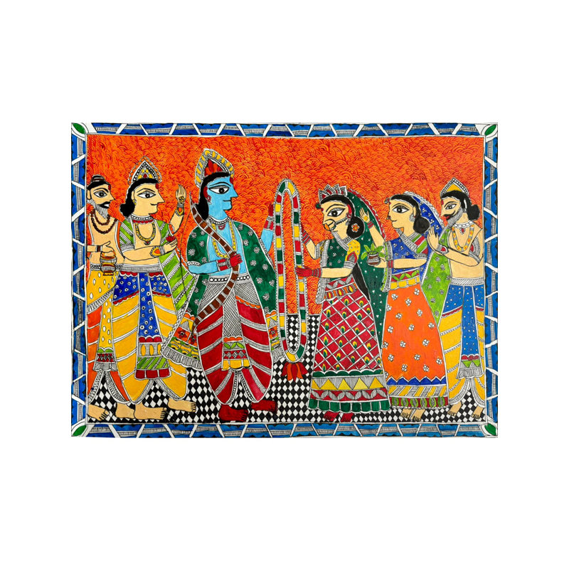 Ram-Sita Swayamvar | Acrylique sur papier | Par Roopa | Pour la décoration murale