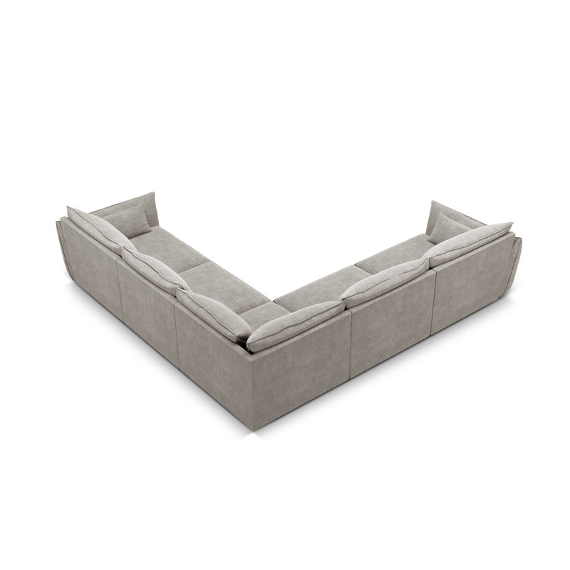 Leeyah 7 Seater Corner Sofa , Light Grey