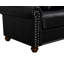Chaise de salon simple avec pieds en bois et similicuir noir