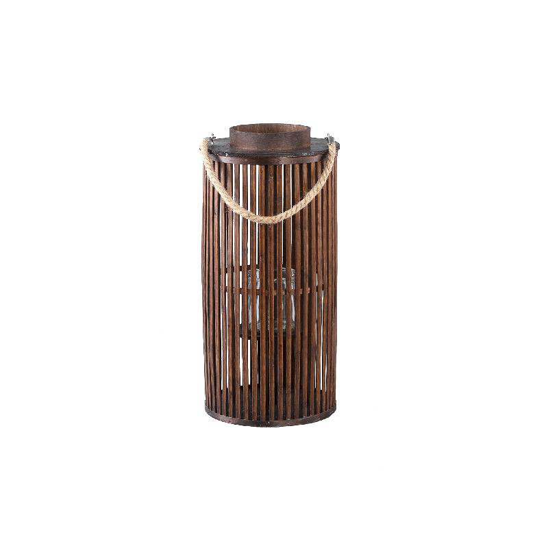 Glass Lantern, 50cm H x 24cm W x 34cm D, White