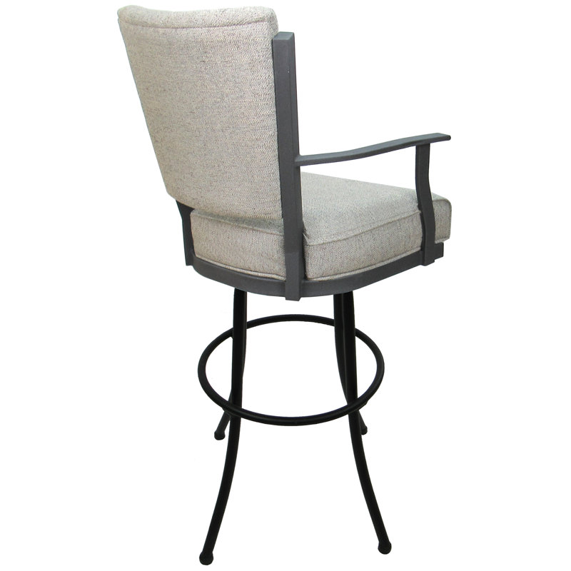 Très grand tabouret pivotant en métal Varges, gris, Ardoise Hemsath