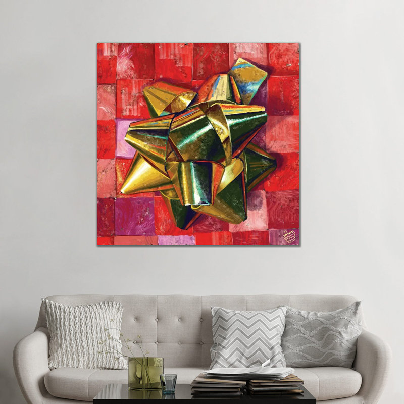 Golden Bow - reproduction d'art murale - toile tendue, H 48 po x l 48 po, Toile tendue, Ne s’applique pas