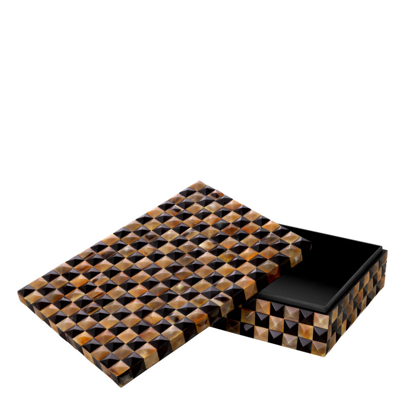 Magician Handmade Horn Decorative Box, 4.33" H x 16.14" W x 12.4" D