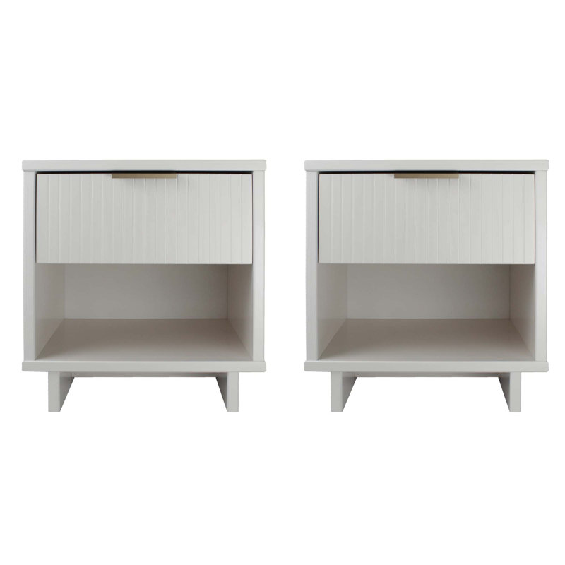 Laureli 18.11'' W Solid Wood Nightstand, Set of 2, White
