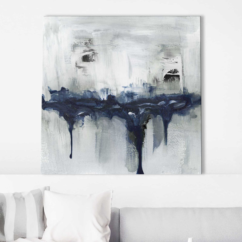 «Indyscape I» par Stella Chang - Peinture, L 18 po x H 18 po, Toile tendue