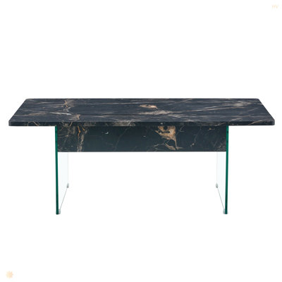 43.3-Inch Coffee Table With Height-Adjustment Function (With Storage Space) Combines Rustic Style With Tempered Glass